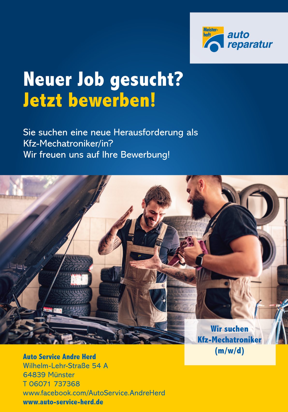Stellenanzeige Kfz-Mechatroniker